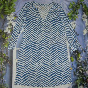 Lilly Pulitzer Rossmore Dress 12326 size Medium Blue stripe Zebron